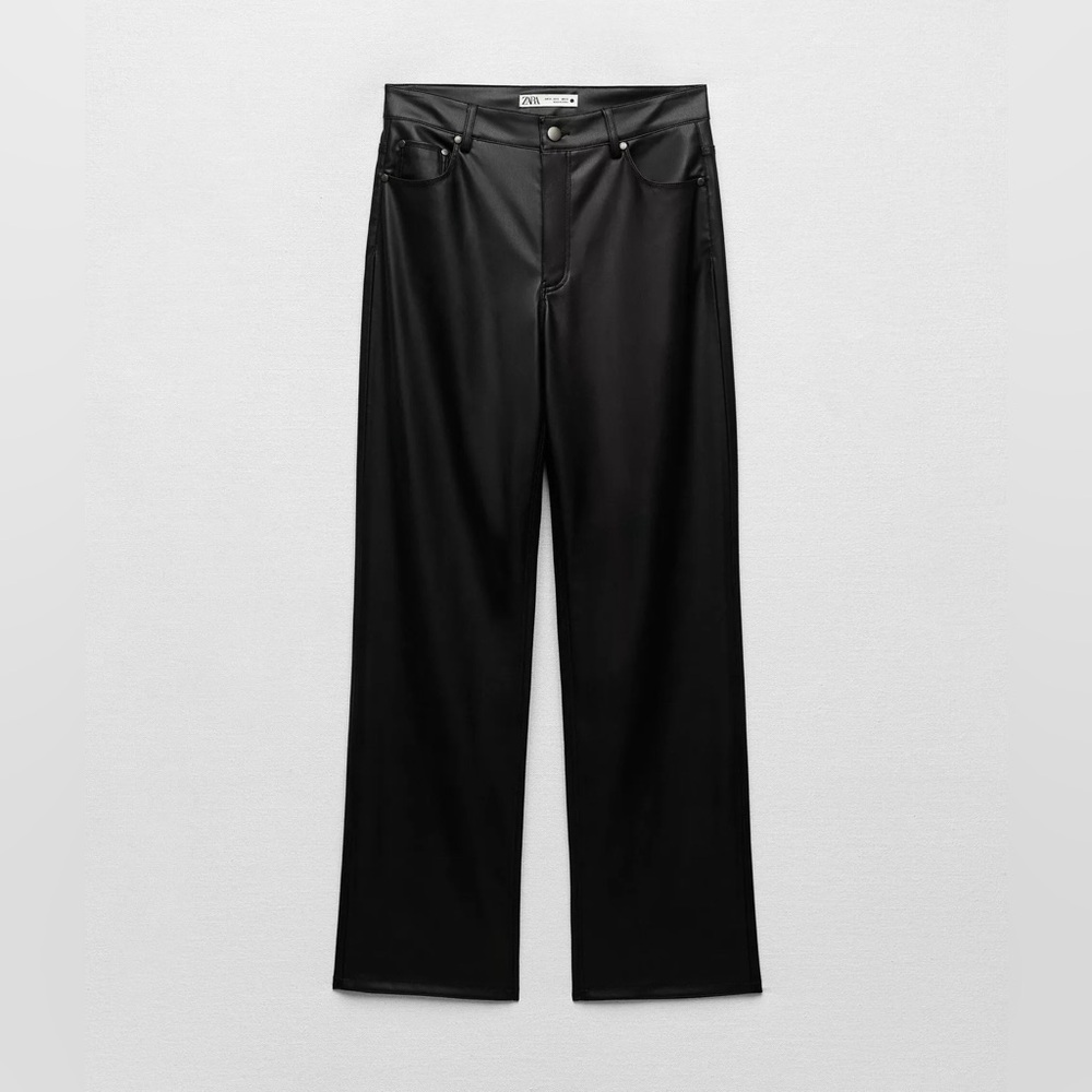 Zara faux leather 90’s wide leg pants